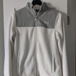 Fila White Sweatshirt w/ Light Gray Accents – Ultra Comfy & Clean Look